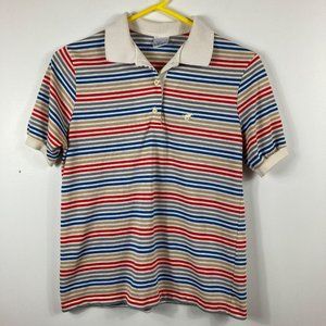 Womens Vintage Wrangler Striped Polo Shirt L
